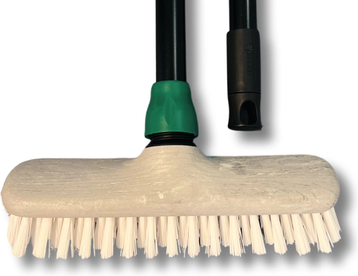 MAUS Luiwagen Met Steel - Schrobborstel 25 Cm. Polyamide Wit - Schrobber Met Steel - Made In EU 3 MAUS Luiwagen Met Steel - Schrobborstel 25 Cm. Polyamide Wit - Schrobber Met Steel - Made In EU