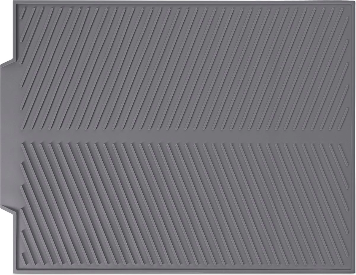 Navaris Siliconen Droogmat Met Afvoer - Aanrecht Droogmat Voor Afwas, Borden, Bestek, Glazen - Grijs 5 Navaris Siliconen Droogmat Met Afvoer - Aanrecht Droogmat Voor Afwas, Borden, Bestek, Glazen - Grijs - Afbeelding 3