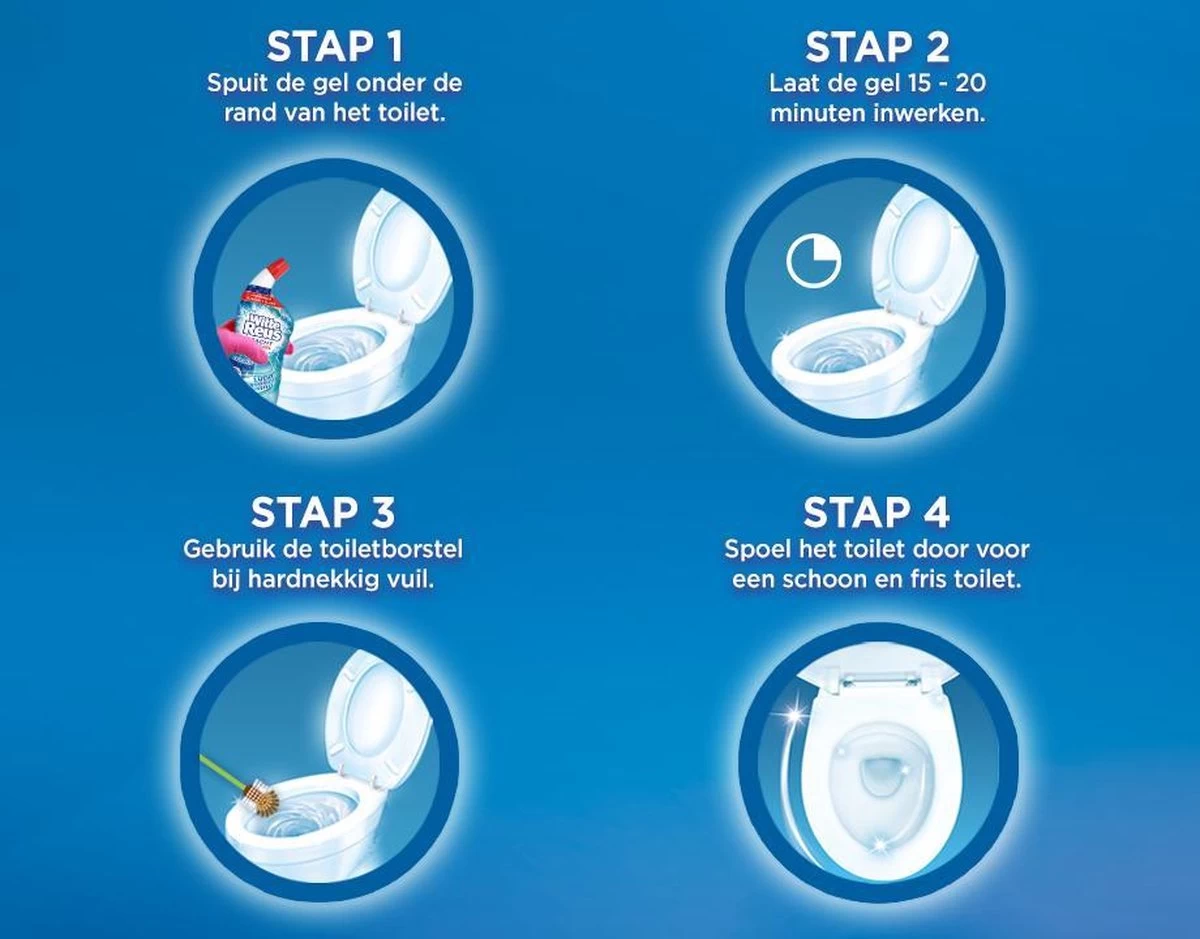 Witte Reus Toiletreiniger - Kracht Actief Gel Oceaan - Voordeelverpakking 10 X 700ml 8 Witte Reus Toiletreiniger - Kracht Actief Gel Oceaan - Voordeelverpakking 10 X 700ml - Afbeelding 6