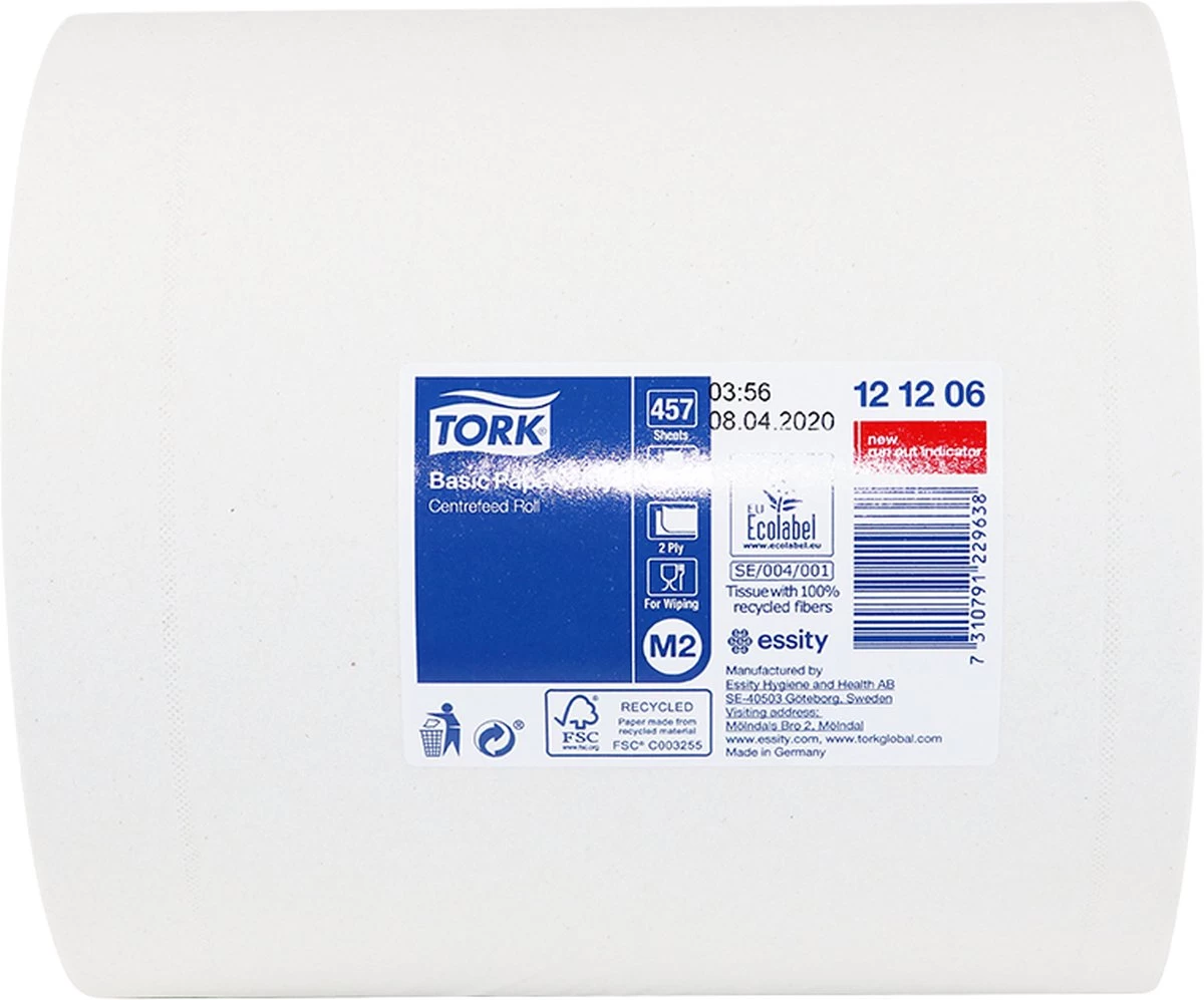 Poetsrol Tork M2 121206 2-laags - 20cm X 160m - 6 Rollen 14 Poetsrol Tork M2 121206 2-laags - 20cm X 160m - 6 Rollen - Afbeelding 12