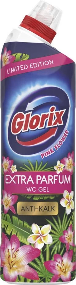 Glorix WC Powergel Toiletreiniger Pink Flower - 6 X 750 Ml - Voordeelverpakking -Leven Producten Winkel 320x1200 1