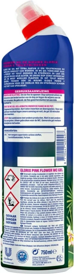 Glorix WC Powergel Toiletreiniger Pink Flower - 6 X 750 Ml - Voordeelverpakking -Leven Producten Winkel 324x1200