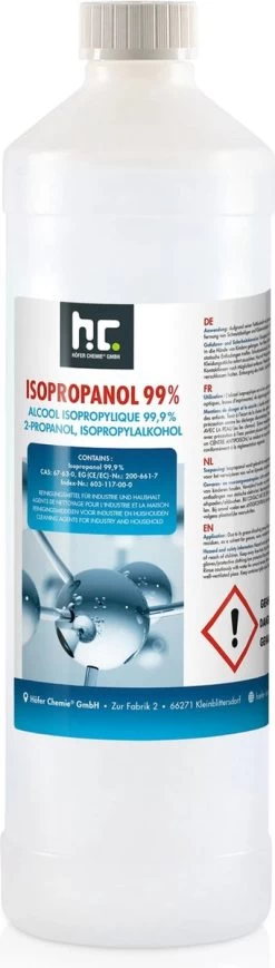Isopropyl Alcohol - Isopropanol - IPA - Isopropyl - 99,9% Zuiver - 1000ml - Inclusief Trechter -Leven Producten Winkel 341x1200