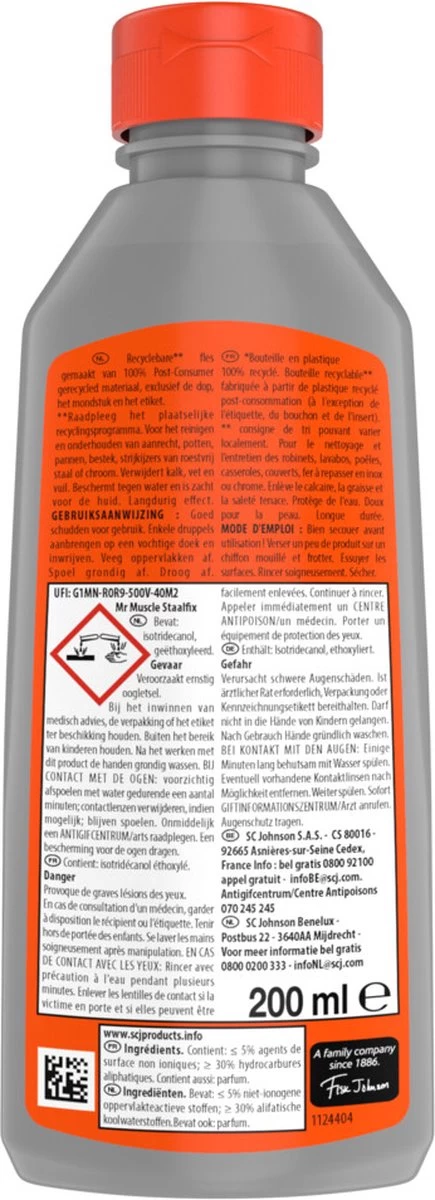 4x Mr. Muscle Staalfix 200 ML 4 4x Mr. Muscle Staalfix 200 ML - Afbeelding 2