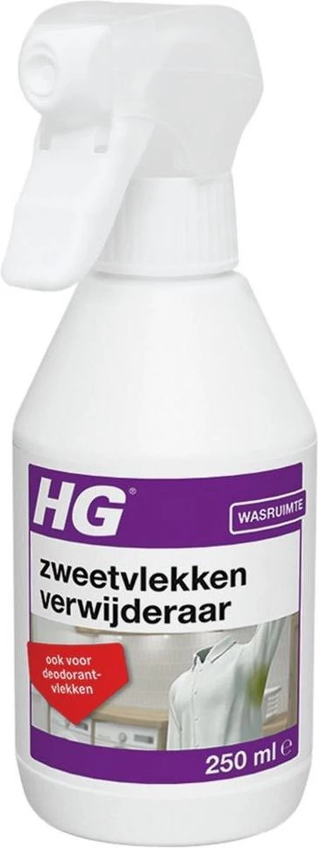 HG Zweetvlekkenverwijderaar - 250ml - Effectief Tegen Zweet- En Deodorantvlekken - Geschikt Voor Wit En Gekleurd Textiel 6 HG Zweetvlekkenverwijderaar - 250ml - Effectief Tegen Zweet- En Deodorantvlekken - Geschikt Voor Wit En Gekleurd Textiel - Afbeelding 4