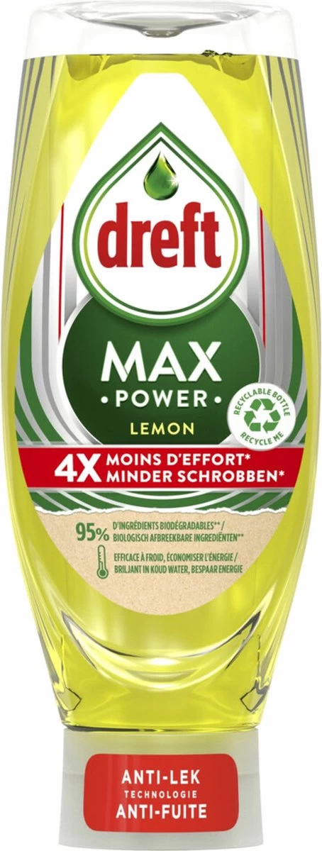 Dreft MaxPower - Lemon - Vloeibaar Afwasmiddel - Voordeelverpakking 8 X 640 Ml 9 Dreft MaxPower - Lemon - Vloeibaar Afwasmiddel - Voordeelverpakking 8 X 640 Ml - Afbeelding 7