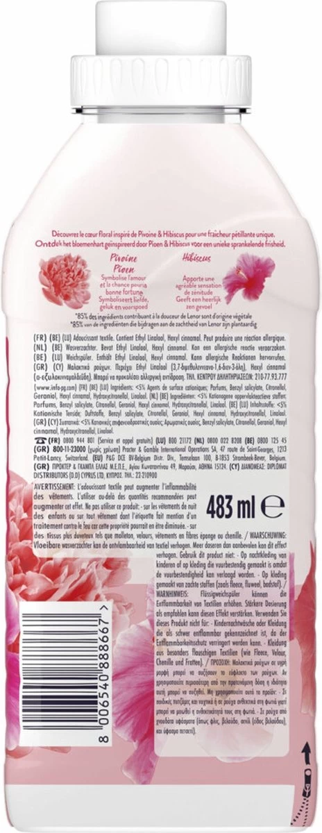 Lenor Pioenroos En Hibiscus Wasverzachter - 8 X 23 Wasbeurten - Voordeelverpakking 5 Lenor Pioenroos En Hibiscus Wasverzachter - 8 X 23 Wasbeurten - Voordeelverpakking - Afbeelding 3