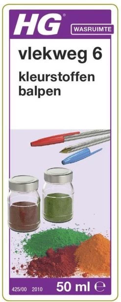 HG Vlekweg 6 - 50ml- Voor O.a. Vlekken Van Ballpoint & Hardnekkige Kleurstoffen -Leven Producten Winkel 481x1200