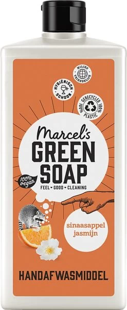 Marcel's Green Soap Afwasmiddel Sinaasappel & Jasmijn - 500 Ml -Leven Producten Winkel 491x1200 1