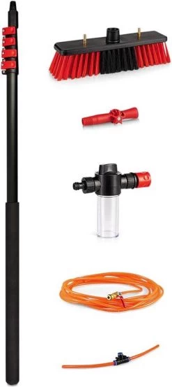 Merkloos Telescoopsteel Ramenwassen 4,6M - Met Borstel & Waterdoorvoer - Voor Ramen - Watertoevoer - Borstel -Leven Producten Winkel 535x1200