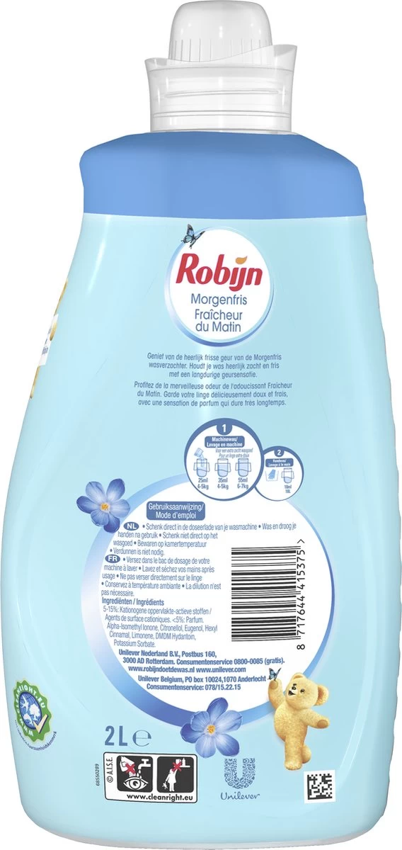 Robijn Wasverzachter - Morgenfris - Voordeelverpakking 4 X 80 Wasbeurten 4 Robijn Wasverzachter - Morgenfris - Voordeelverpakking 4 X 80 Wasbeurten - Afbeelding 2