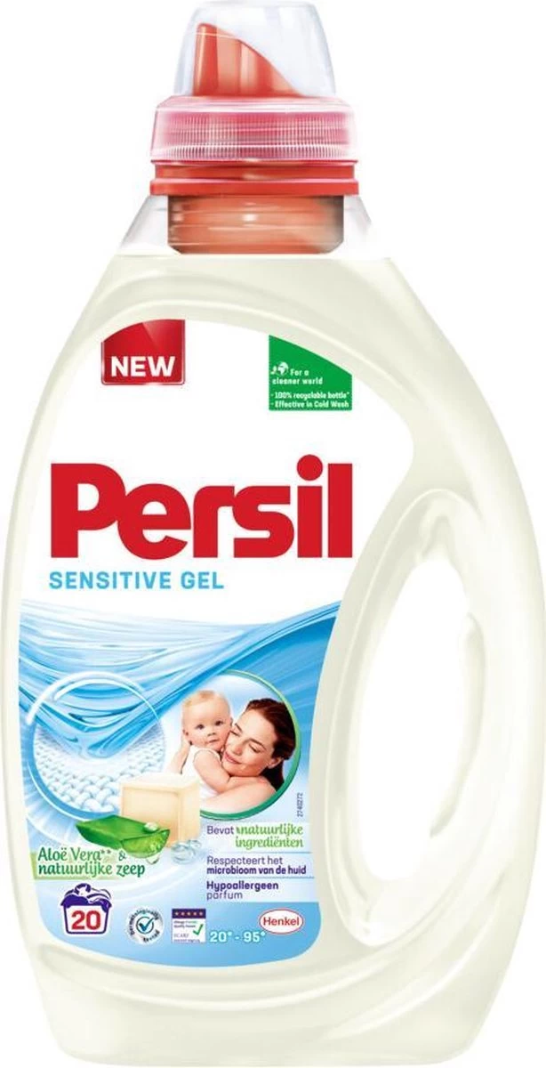 Persil® Persil Sensitive Gel - Vloeibaar Wasmiddel - Baby En Gevoelige Huid - Voordeelverpakking - 6 X 20 Wasbeurten 13 Persil® Persil Sensitive Gel - Vloeibaar Wasmiddel - Baby En Gevoelige Huid - Voordeelverpakking - 6 X 20 Wasbeurten - Afbeelding 11