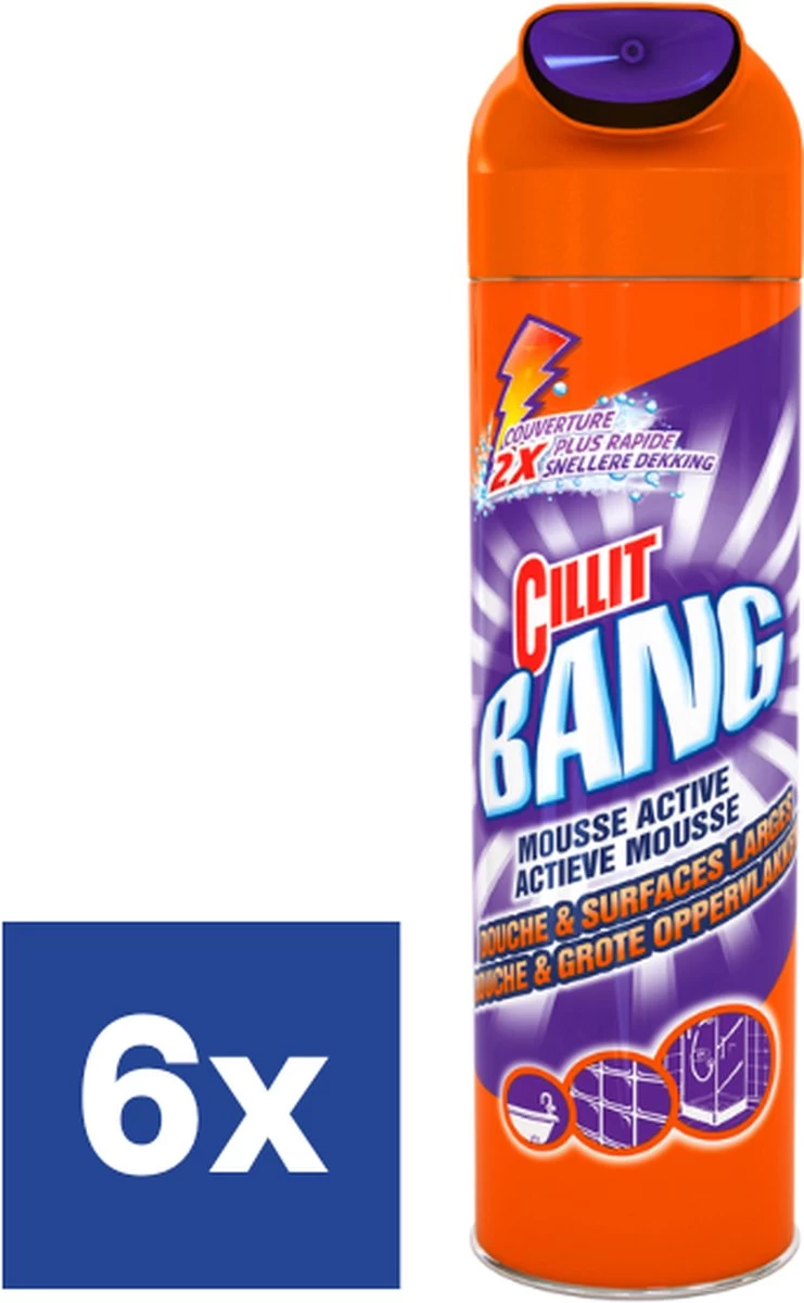 Cillit Bang Actieve Mousse Douche & Zeepresten Reiniger - 6 X 600 Ml 3 Cillit Bang Actieve Mousse Douche & Zeepresten Reiniger - 6 X 600 Ml