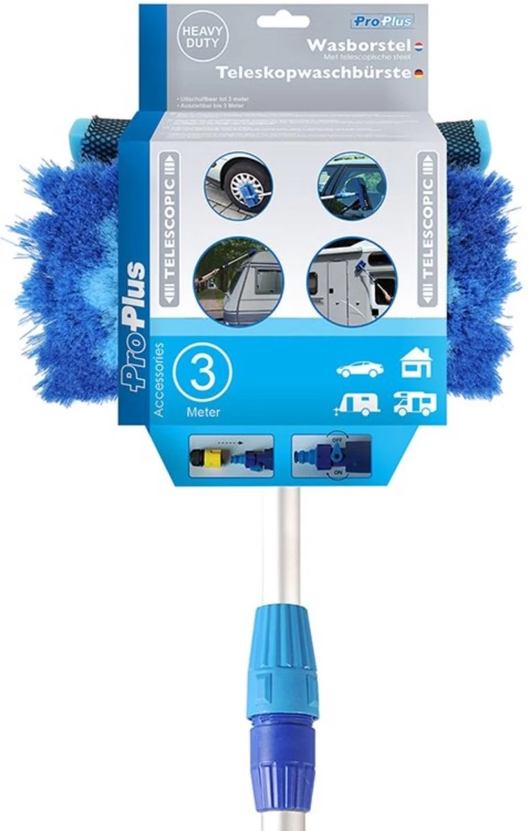 PROPLUS Pro Plus Wasborstel - Heavy Duty - Telescopische Steel - Uitschuifbaar Tot 3 Meter 12 PROPLUS Pro Plus Wasborstel - Heavy Duty - Telescopische Steel - Uitschuifbaar Tot 3 Meter - Afbeelding 10