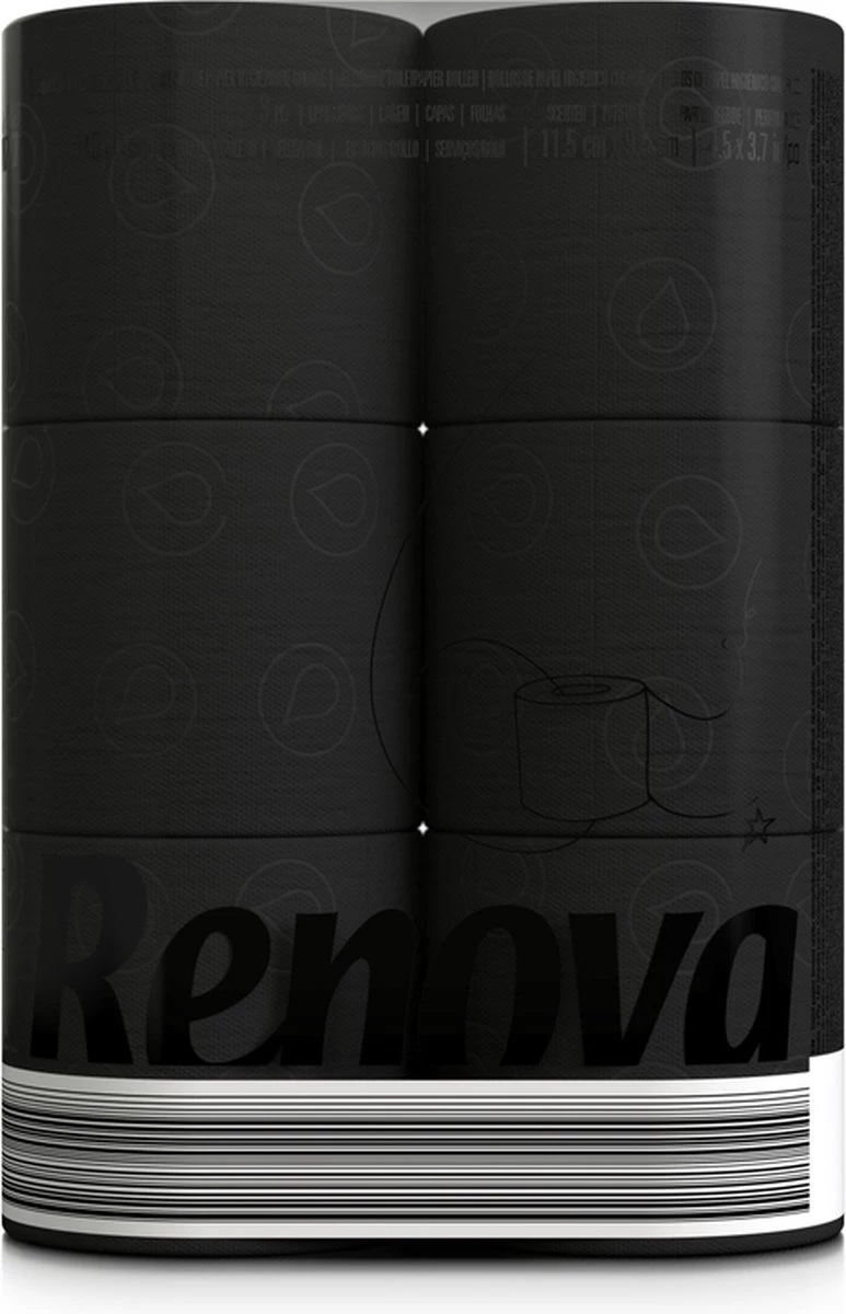 Zwart Toiletpapier - 6-pack - 6 Rollen Gekleurd Wc Papier - Zwart Toilet 4 Zwart Toiletpapier - 6-pack - 6 Rollen Gekleurd Wc Papier - Zwart Toilet - Afbeelding 2