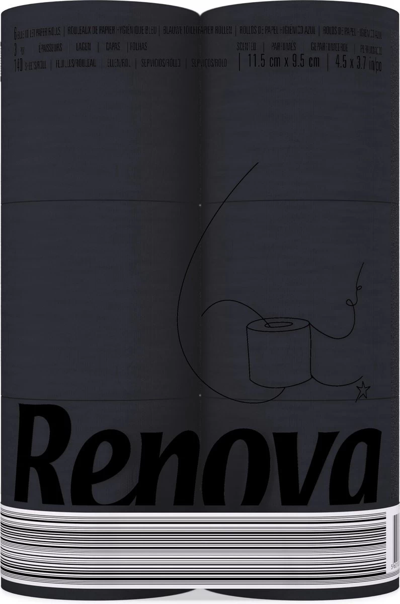 Zwart Toiletpapier - 6-pack - 6 Rollen Gekleurd Wc Papier - Zwart Toilet 3 Zwart Toiletpapier - 6-pack - 6 Rollen Gekleurd Wc Papier - Zwart Toilet