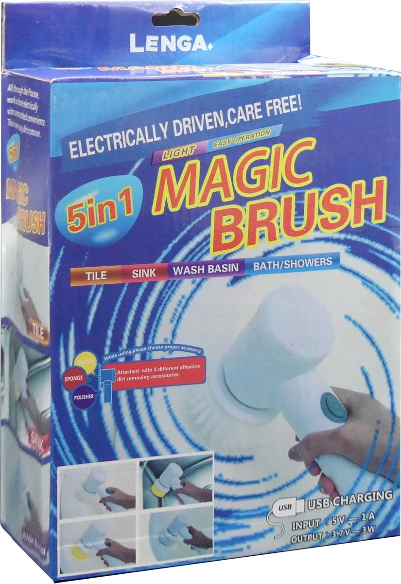 Lenga Elektrische Schoonmaakborstel - 5 In 1 Borstel - Oplaadbaar - Wasborstel - Schoonmaakmiddelen - Schrobborstels 9 Lenga Elektrische Schoonmaakborstel - 5 In 1 Borstel - Oplaadbaar - Wasborstel - Schoonmaakmiddelen - Schrobborstels - Afbeelding 7