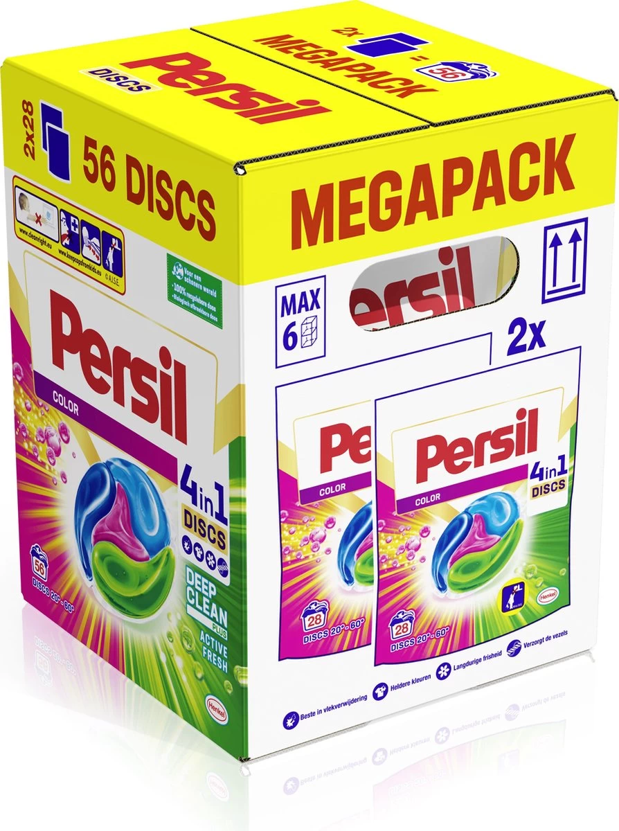 Persil® Persil 4in1 Discs Color Wascapsules - Wasmiddel Capsules - Voordeelverpakking - 2x28 Wasbeurten 7 Persil® Persil 4in1 Discs Color Wascapsules - Wasmiddel Capsules - Voordeelverpakking - 2x28 Wasbeurten - Afbeelding 5