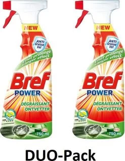 BREF Power Ontvetter - Voor Een Vetvrij Resultaat & Frisse Geur - Geschikt Voor De Hele Keuken - 750ml X 2