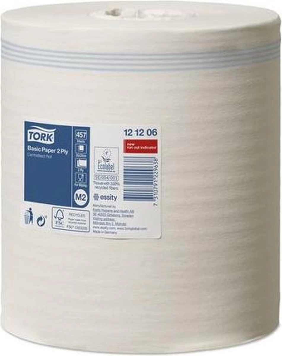 Poetsrol Tork M2 121206 2-laags - 20cm X 160m - 6 Rollen 11 Poetsrol Tork M2 121206 2-laags - 20cm X 160m - 6 Rollen - Afbeelding 9