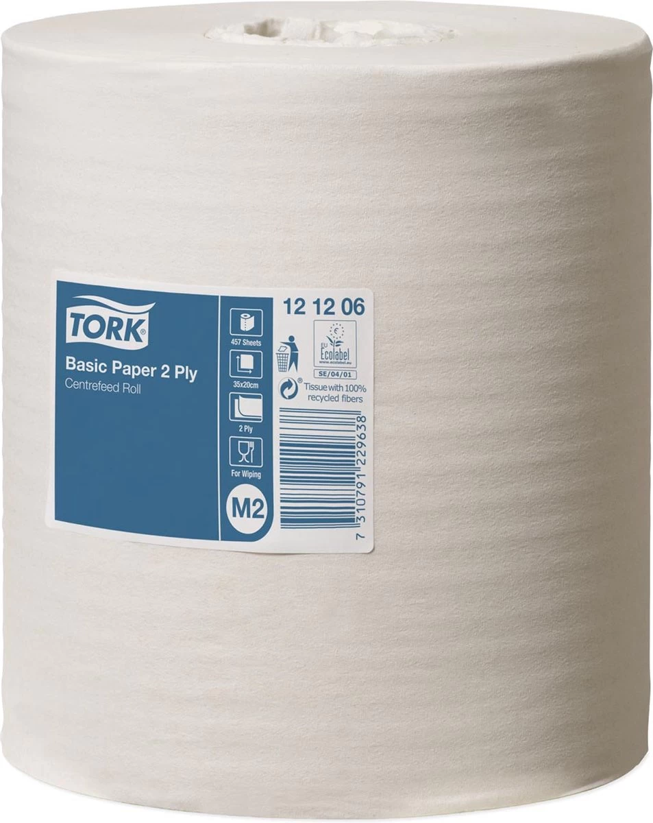 Poetsrol Tork M2 121206 2-laags - 20cm X 160m - 6 Rollen 5 Poetsrol Tork M2 121206 2-laags - 20cm X 160m - 6 Rollen - Afbeelding 3