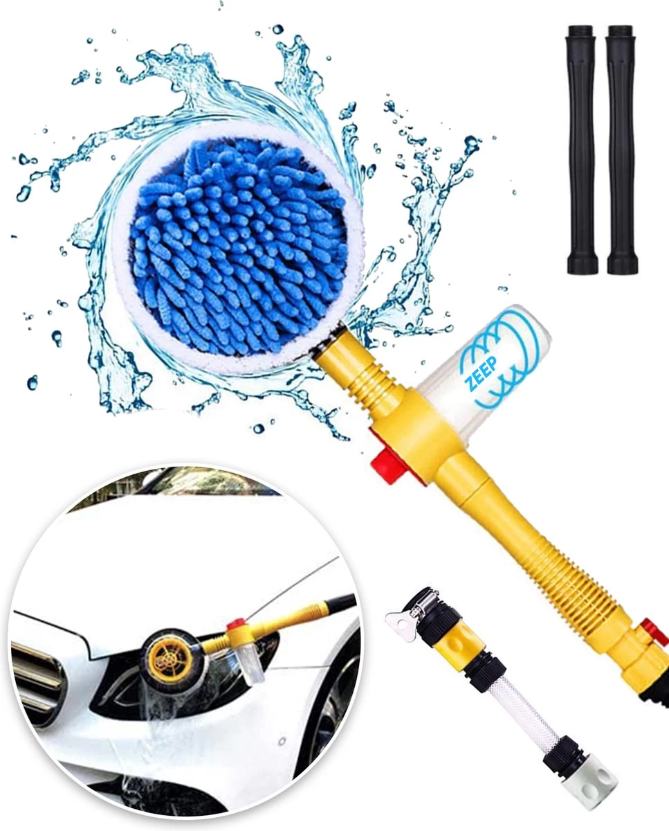 JUST23 Telescopische Autowasborstel – Schrobber Met Steel – Velgenborstel - Autowasset Met Zeep - Roterende Schoonmaakborstel - Multifunctionele Wasborstel 3 JUST23 Telescopische Autowasborstel – Schrobber Met Steel – Velgenborstel - Autowasset Met Zeep - Roterende Schoonmaakborstel - Multifunctionele Wasborstel
